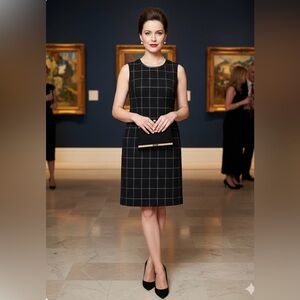 Ralph Lauren Black Grid Mini Dress